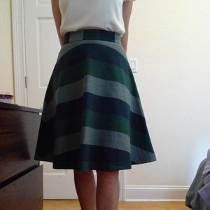 United Colors of Bennetton, A-line, Multicolored Green, Blue, Grey, Skirt